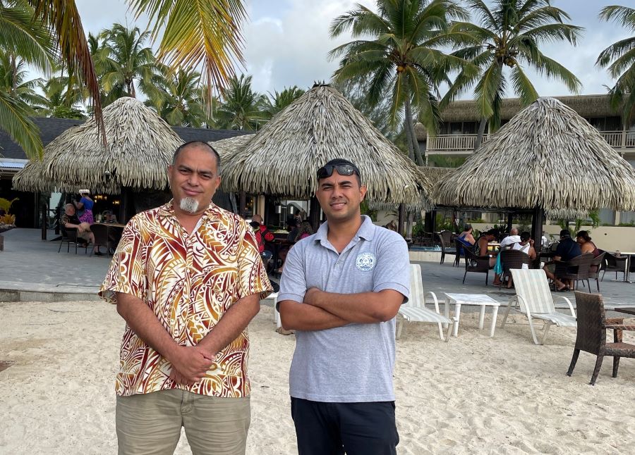 ulian Itsimaera (left) and Kaleki Deiye in Rarotonga, Cook Islands